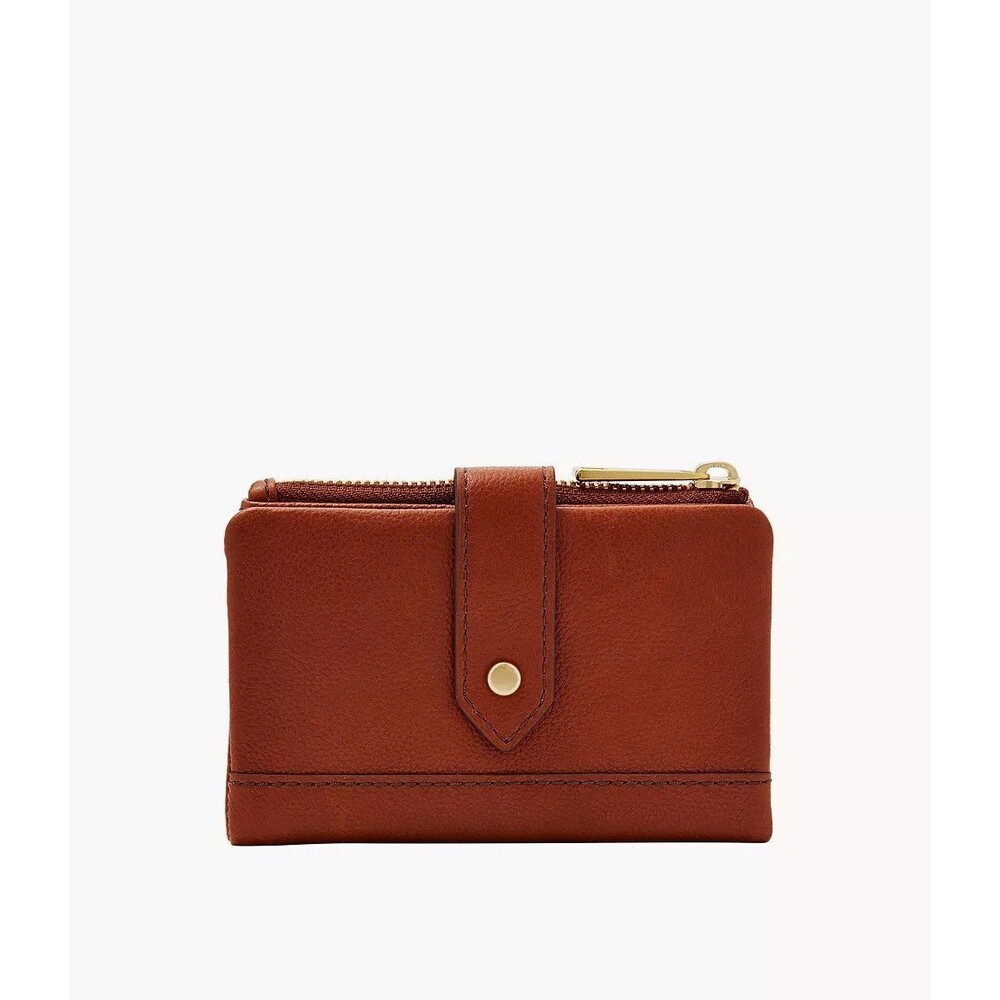 FOSSIL Lainie Multifunction Brow Cow Hide Leather Tri-Fold Wallet